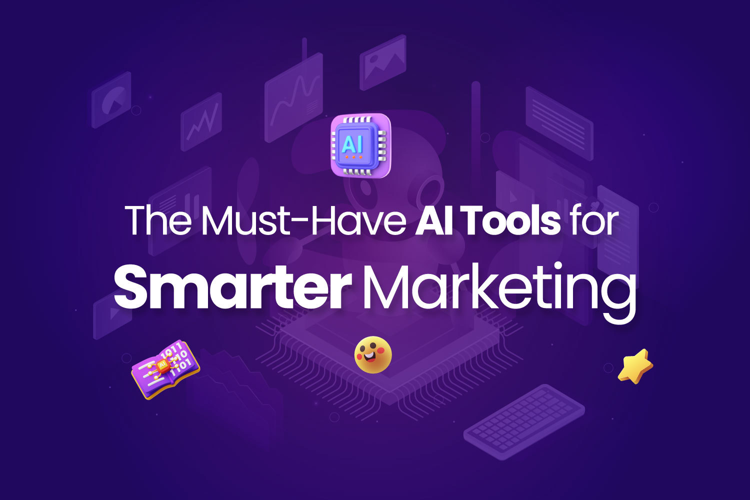 The must-have ai tools for smarter marketing text graphic vector